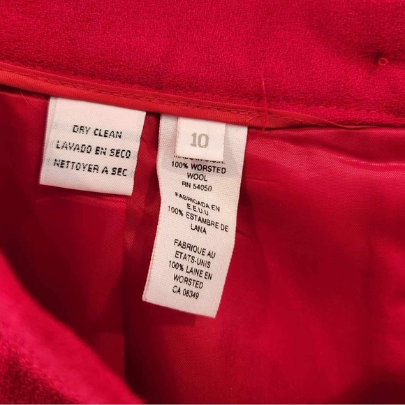 Red Wool Skirt Size 10 - Picture 7 of 8